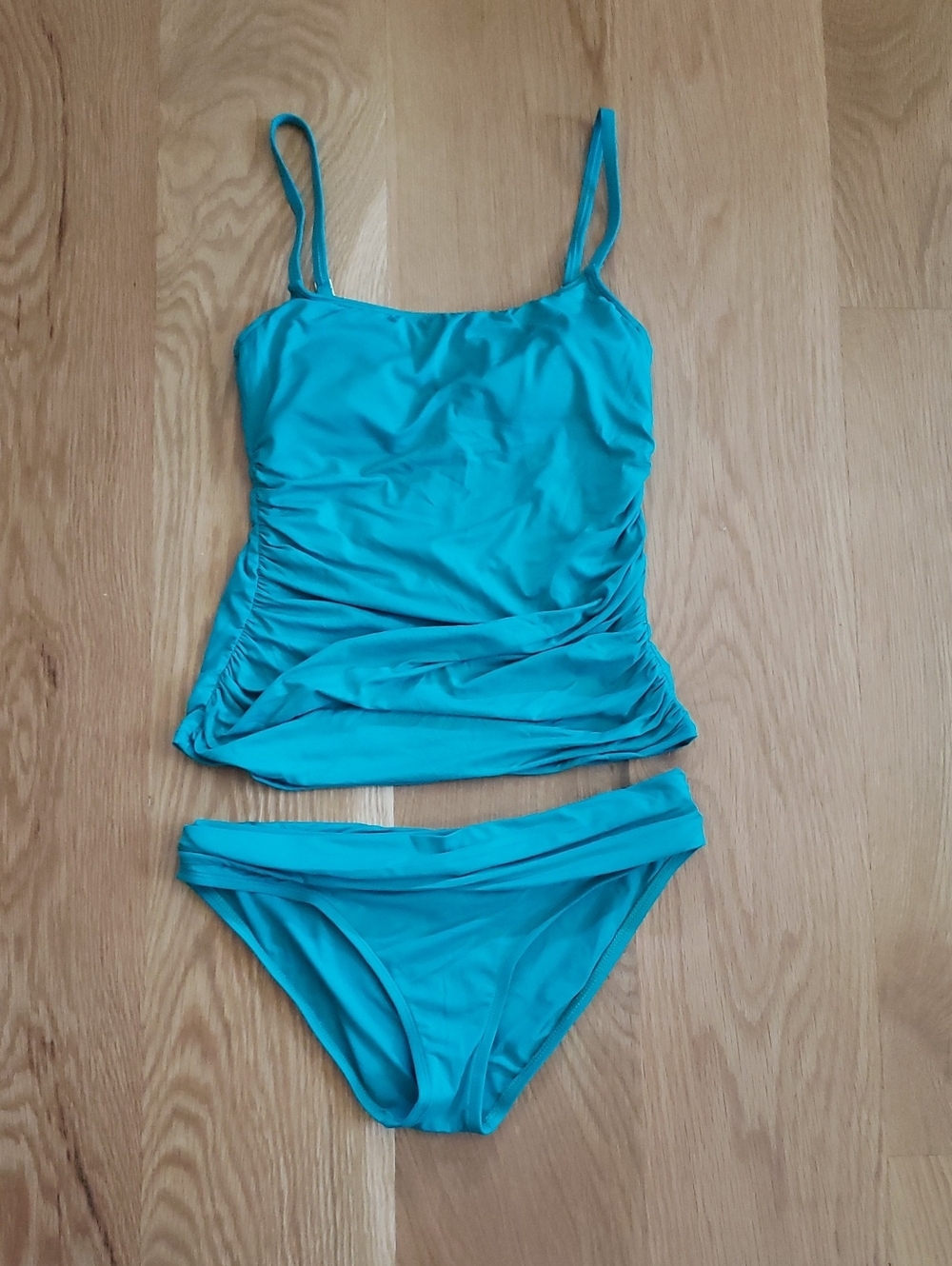 La Blanca Sea Green Ruched Tankini Set - Women Swim